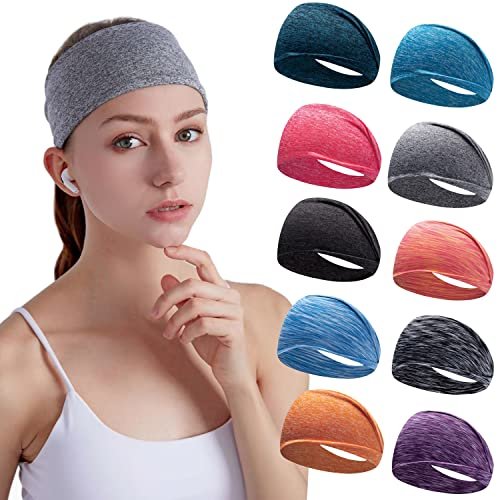 DASUTA Workout Headbands for Women - Non Slip Sport Hair Bands, Moisture Wicking Sweatbands for Yoga, Fitness, Travel, Athletic (Style 1-10 Color) - görsel 2