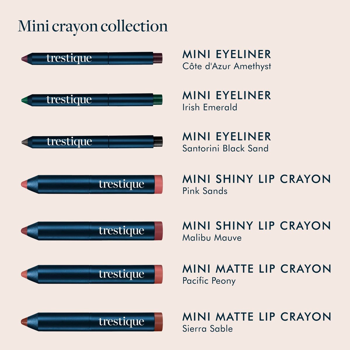 Trestique Mini Eye Makeup and Lip Makeup Set - Green, Emerald, Pink, Rose, Purple - görsel 3