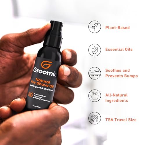 GROOMIE Natural Pre-Shave Oil for Bald Heads | Plant-Based with Milk Thistle & Vitamin E | Smooth Close Shave for Men & Women - 1 oz Avelisse