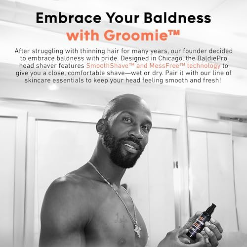GROOMIE Natural Pre-Shave Oil for Bald Heads | Plant-Based with Milk Thistle & Vitamin E | Smooth Close Shave for Men & Women - 1 oz Avelisse