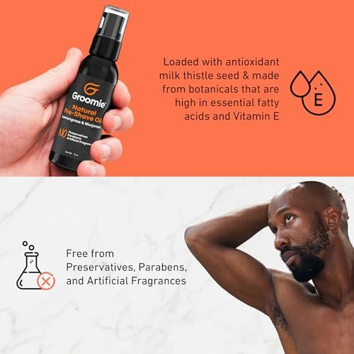 GROOMIE Natural Pre-Shave Oil for Bald Heads | Plant-Based with Milk Thistle & Vitamin E | Smooth Close Shave for Men & Women - 1 oz Avelisse