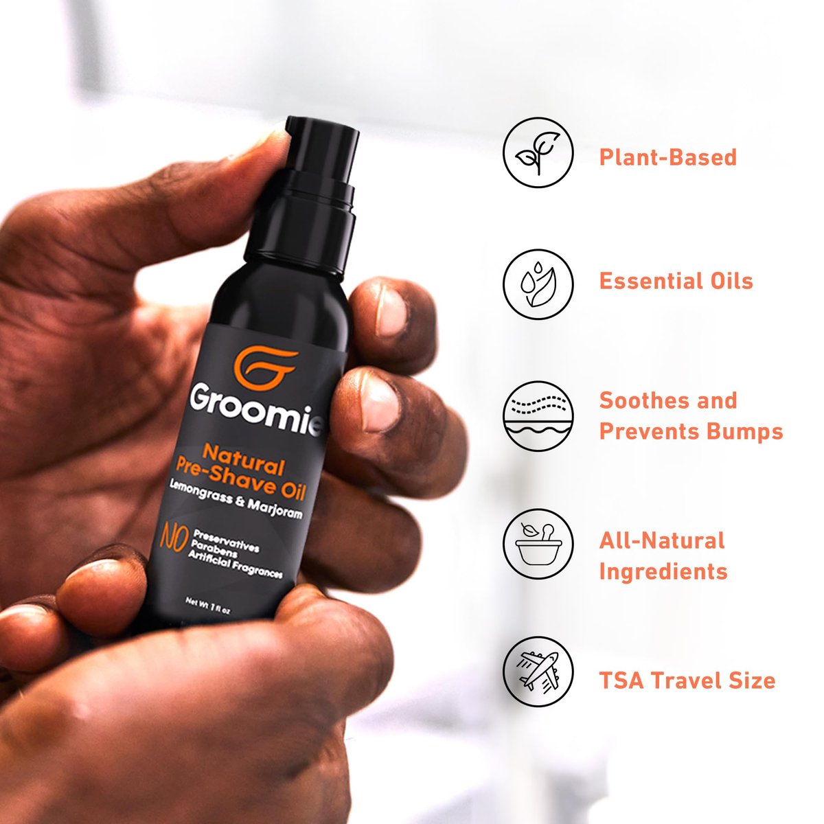 GROOMIE Natural Pre-Shave Oil for Bald Heads | Plant-Based with Milk Thistle & Vitamin E | Smooth Close Shave for Men & Women - 1 oz Avelisse