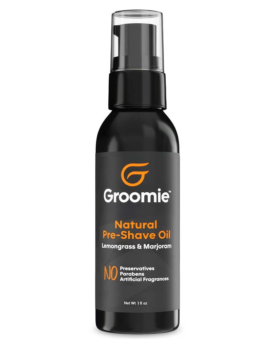 GROOMIE Natural Pre-Shave Oil for Bald Heads | Plant-Based with Milk Thistle & Vitamin E | Smooth Close Shave for Men & Women - 1 oz Avelisse