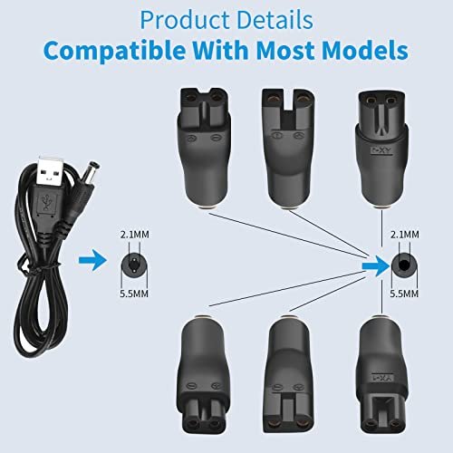 Czepa Power 5V USB Charger Cord Replacement for Philips Norelco Shavers, Electric Razors, SURKER Clippers, and HQ8505 Adapter Compatible Devices - görsel 4
