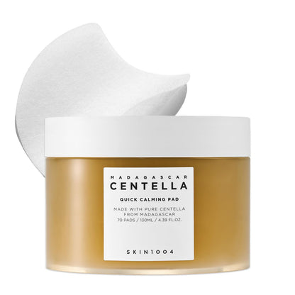 SKIN1004 Centella Quick Calming Pad - 70 Pads Korean Face Toner Pads with Madagascar Centella Asiatica & Hyaluronic Acid, Hydrating & Soothing Facial Pads for Gentle Exfoliation