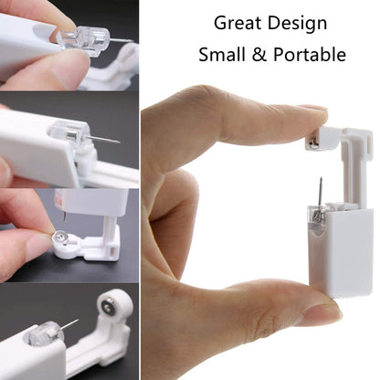 HYJLPAF Ear Piercing Kit - 4 Pack Disposable Self Piercing Gun with 5mm Silver Earring Studs (Stainless Steel)