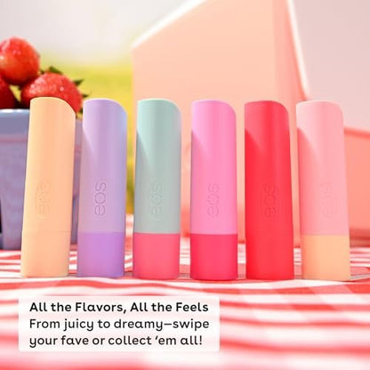 eos 100% Natural & Organic Lip Balm Trio - Vanilla Bean, Sweet Mint, & Strawberry Sorbet, 0.14 oz, 3-Pack