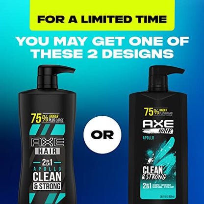 AXE Apollo Wash & Care 2-in-1 Shampoo & Conditioner, Sage & Cedarwood, 28 oz (Pack of 4) for Clean & Strong Hair Avelisse