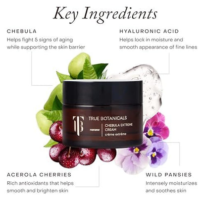 True Botanicals Chebula Extreme Cream | Anti-Aging Moisturizer with Hyaluronic Acid for Dry & Sensitive Skin | Vegan & Natural | 1.7 oz Avelisse