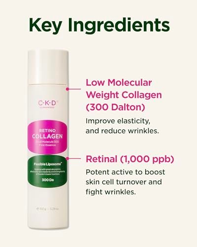 CKD Retino Collagen First Essence - Daily Face Deep Hydration Essence for Firming, Exfoliation, and Smoother Skin Texture. Collagen Boosting and Youthful Skin. Korean Skin Care. 5.07 fl oz - görsel 12