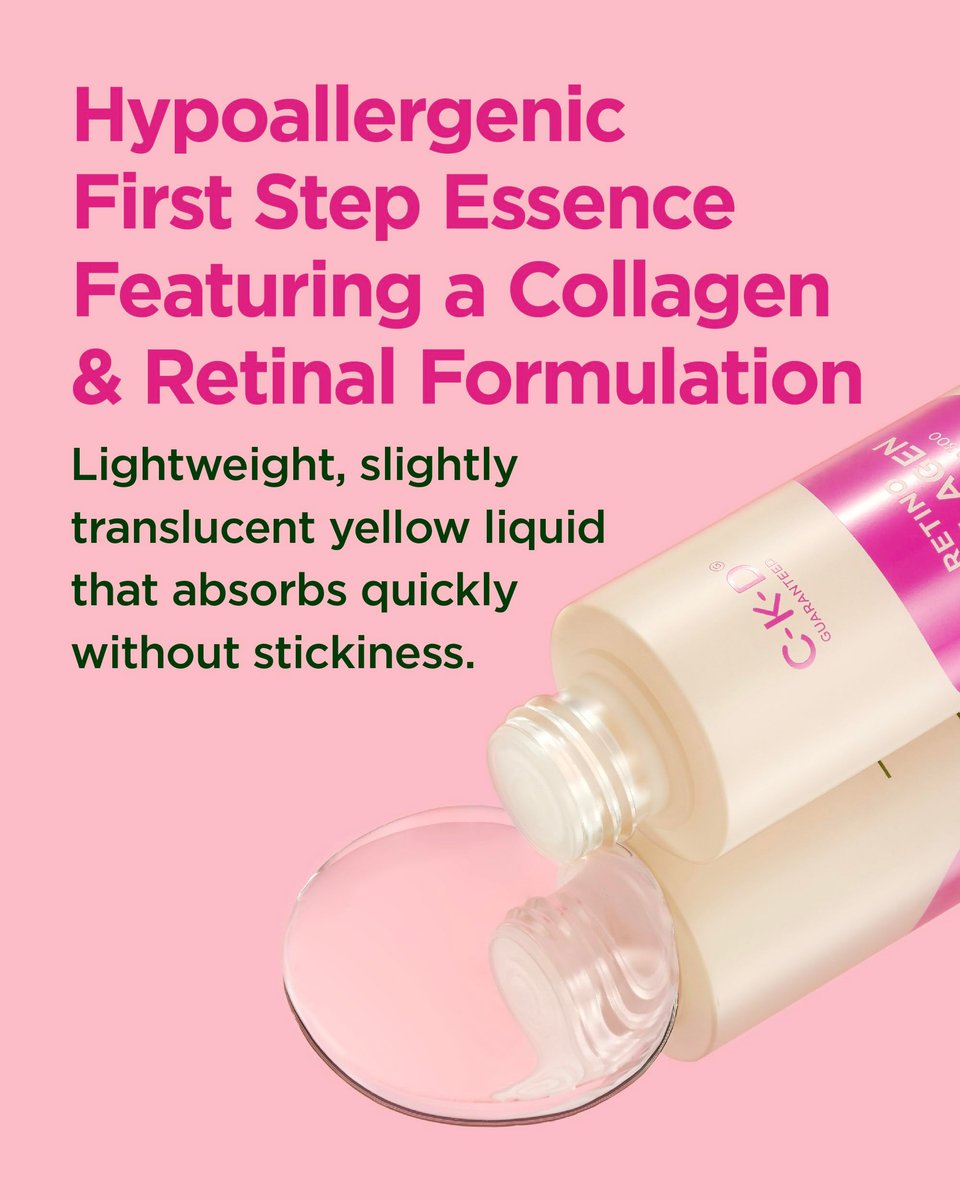 CKD Retino Collagen First Essence - Daily Face Deep Hydration Essence for Firming, Exfoliation, and Smoother Skin Texture. Collagen Boosting and Youthful Skin. Korean Skin Care. 5.07 fl oz - görsel 5