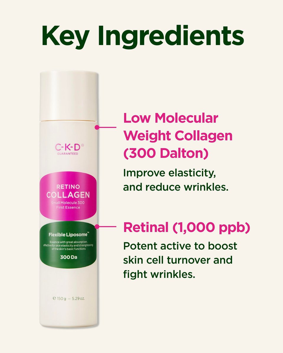 CKD Retino Collagen First Essence - Daily Face Deep Hydration Essence for Firming, Exfoliation, and Smoother Skin Texture. Collagen Boosting and Youthful Skin. Korean Skin Care. 5.07 fl oz - görsel 11
