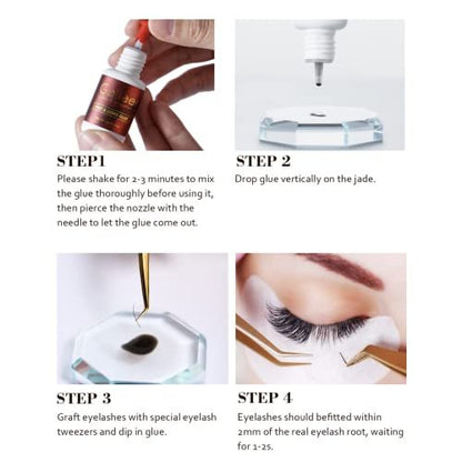 GOLLEEPRO Professional Eyelash Extension Glue – Long Retention 8 Weeks, 1 Second Drying Time, Black Lash Adhesive (5ml/0.17fl.oz) for Salon Use Only Avelisse