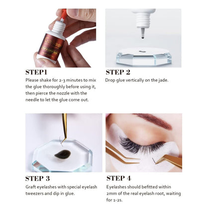 GOLLEEPRO Professional Eyelash Extension Glue – Long Retention 8 Weeks, 1 Second Drying Time, Black Lash Adhesive (5ml/0.17fl.oz) for Salon Use Only Avelisse