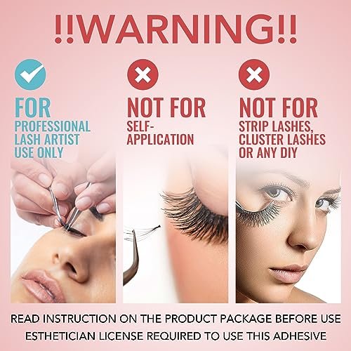 GOLLEEPRO Professional Eyelash Extension Glue – Long Retention 8 Weeks, 1 Second Drying Time, Black Lash Adhesive (5ml/0.17fl.oz) for Salon Use Only Avelisse