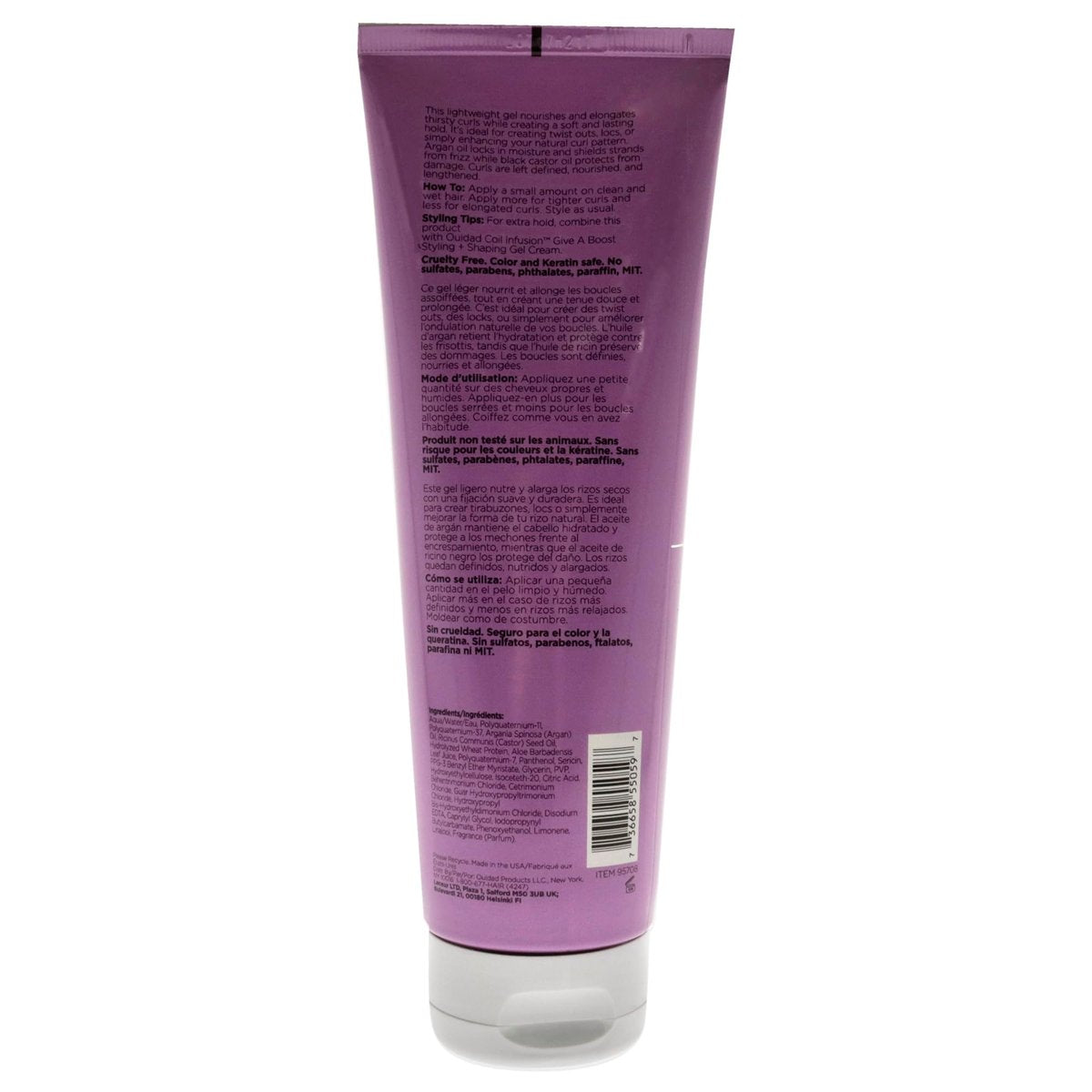Ouidad Coil Infusion Give a Boost Styling + Shaping Gel Cream for Curly Hair – Hydrating Peptide & Black Castor Oil Formula for Defined Coils, Frizz Control & Lightweight Hold (8.5 oz) Avelisse