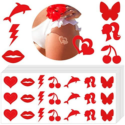 Chinco 210 Pieces Multi-Style Tanning Stickers - Heart, Butterfly, Dolphin Designs - Self-Adhesive, Waterproof, Single Use