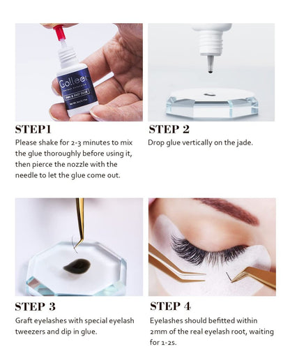 GOLLEEPRO High Flexibility Eyelash Extension Glue – 1 Second Drying Time, 6-8 Weeks Retention, 5ml Thin & Fast Lash Adhesive for Professional Use Avelisse
