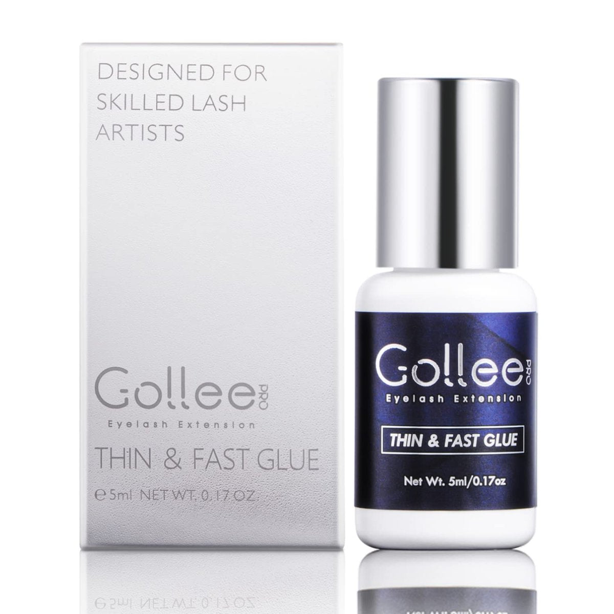 GOLLEEPRO High Flexibility Eyelash Extension Glue – 1 Second Drying Time, 6-8 Weeks Retention, 5ml Thin & Fast Lash Adhesive for Professional Use Avelisse
