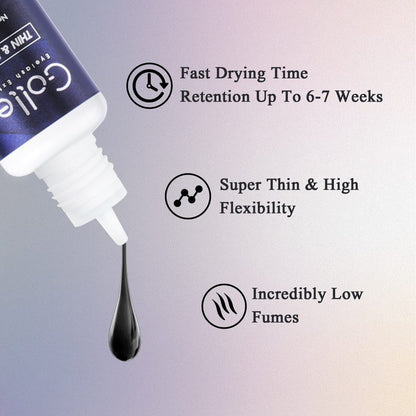 GOLLEEPRO High Flexibility Eyelash Extension Glue – 1 Second Drying Time, 6-8 Weeks Retention, 5ml Thin & Fast Lash Adhesive for Professional Use Avelisse