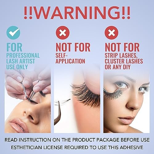 GOLLEEPRO High Flexibility Eyelash Extension Glue – 1 Second Drying Time, 6-8 Weeks Retention, 5ml Thin & Fast Lash Adhesive for Professional Use Avelisse