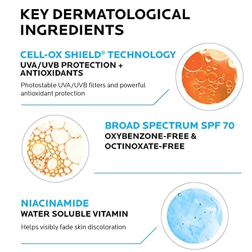 La Roche-Posay Anthelios UV Correct Sunscreen Moisturizer SPF 70 | Daily Anti-Aging Face Moisturizer with Niacinamide for Sensitive Skin Avelisse
