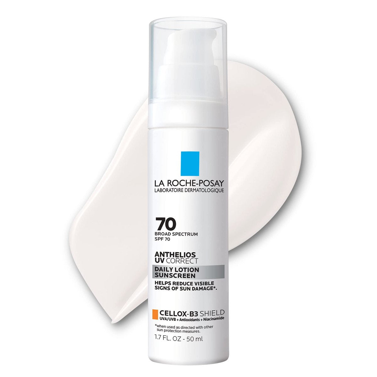 La Roche-Posay Anthelios UV Correct Sunscreen Moisturizer SPF 70 | Daily Anti-Aging Face Moisturizer with Niacinamide for Sensitive Skin Avelisse