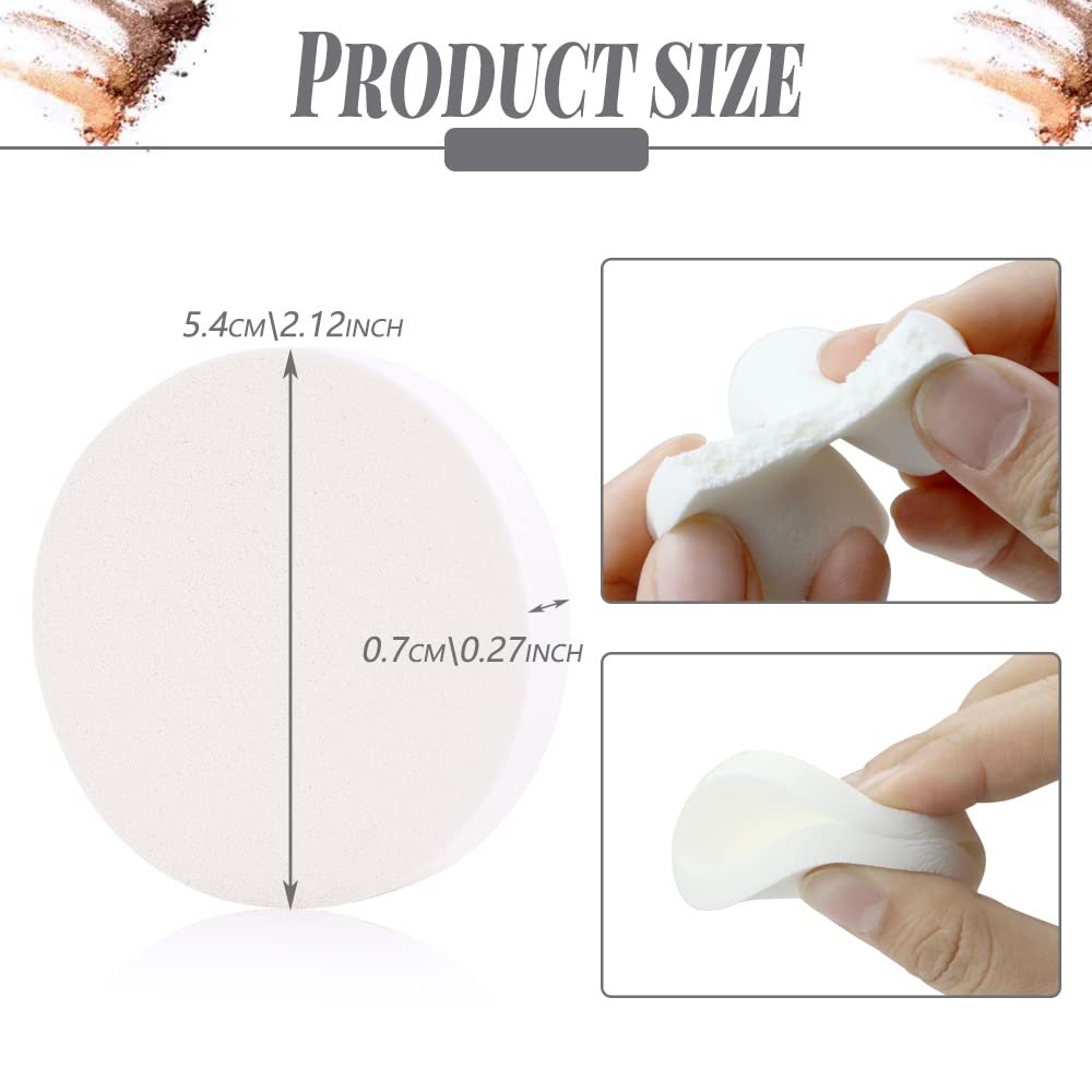 48-Piece White Makeup Sponge Set – Round Foam Powder Puffs for Wet & Dry Use, All Skin Types - görsel 3