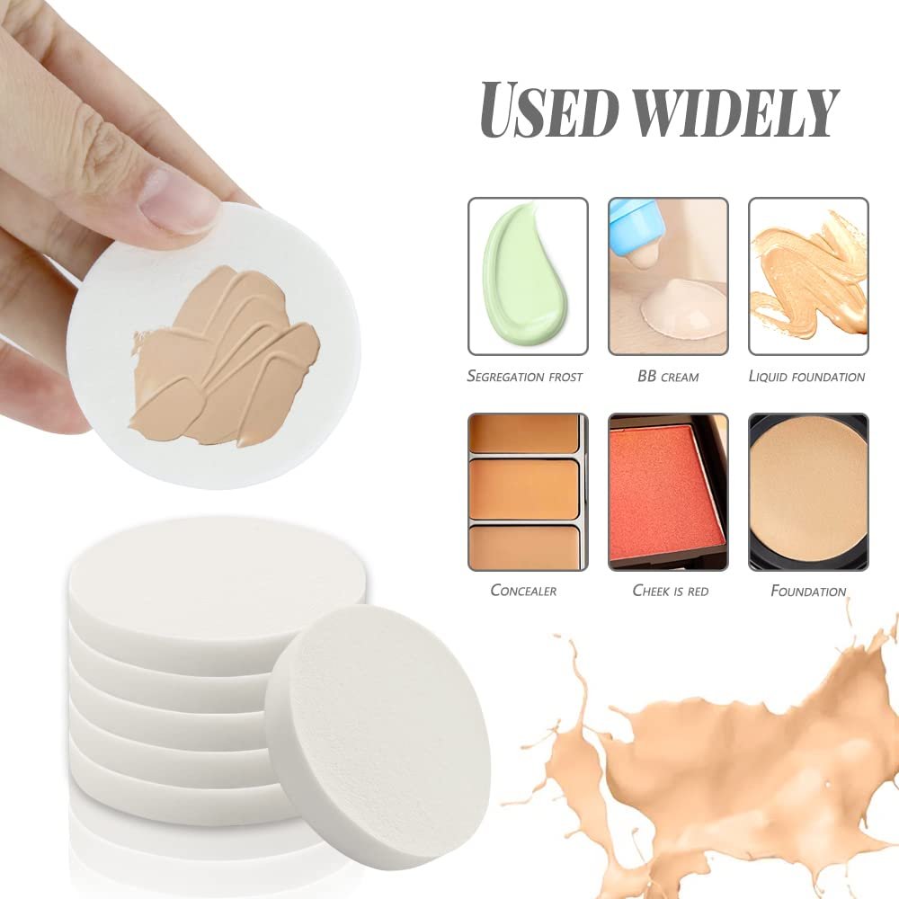 48-Piece White Makeup Sponge Set – Round Foam Powder Puffs for Wet & Dry Use, All Skin Types - görsel 7