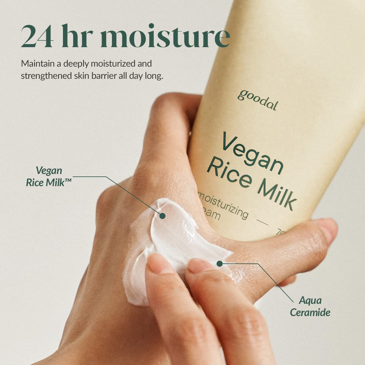 GOODAL Mild Vegan Rice Milk Moisturizing Cream - 2.36 fl oz | Gentle Face Moisturizer for Sensitive Skin - görsel 6