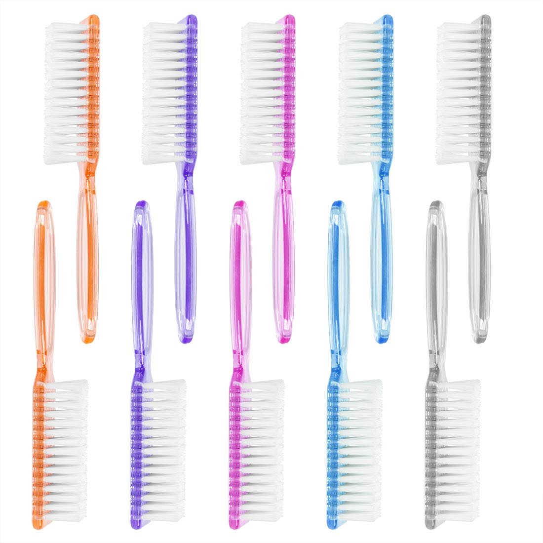 10-Piece Multicolor Nail Brush Set with Handle Grip – Fingernail Cleaning Brushes for Men and Women - görsel 1