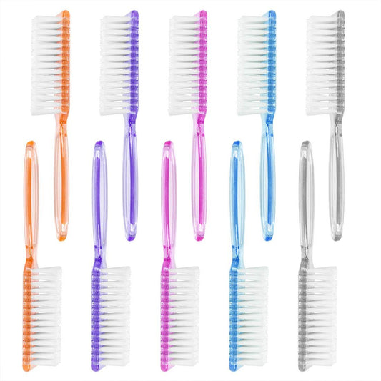 10-Piece Multicolor Nail Brush Set with Handle Grip – Fingernail Cleaning Brushes for Men and Women