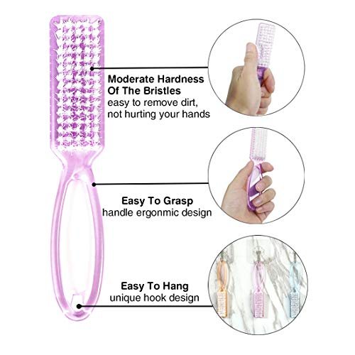 10-Piece Multicolor Nail Brush Set with Handle Grip – Fingernail Cleaning Brushes for Men and Women - görsel 10