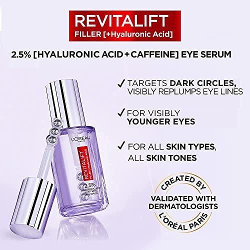 L'Oréal Paris Revitalift Filler Eye Serum – 20 ml Anti-Aging Eye Treatment Avelisse