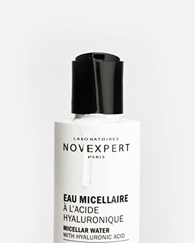 Novexpert Micellar Water Makeup Remover - Anti Aging Facial Cleanser with Hyaluronic Acid, No Rinse Formula for All Skin Types, Hypoallergenic and Vegan, 6.7 oz