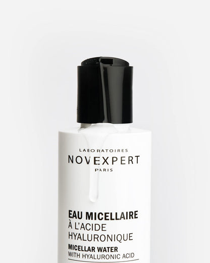 Novexpert Micellar Water Makeup Remover - Anti Aging Facial Cleanser with Hyaluronic Acid, No Rinse Formula for All Skin Types, Hypoallergenic and Vegan, 6.7 oz