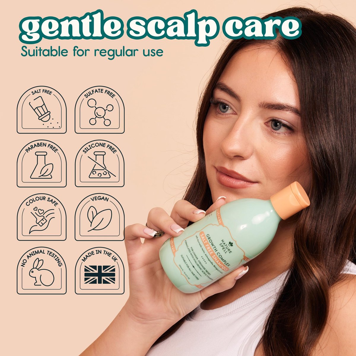 Nature Spell Hair Growth Complex Shampoo, Sulfate & Paraben Free, Nourishing & Strengthening, Infused with Hyaluronic Acid & Vitamin B5, For All Hair Types, Vegan, 10.14 fl oz Avelisse