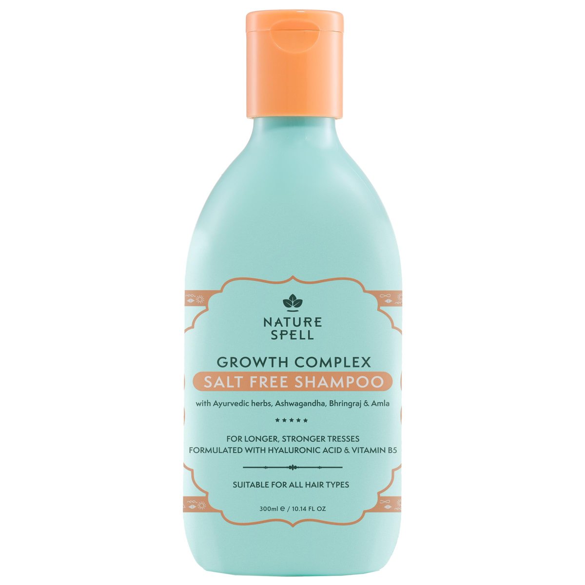 Nature Spell Hair Growth Complex Shampoo, Sulfate & Paraben Free, Nourishing & Strengthening, Infused with Hyaluronic Acid & Vitamin B5, For All Hair Types, Vegan, 10.14 fl oz Avelisse