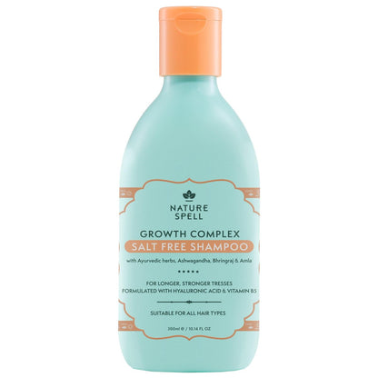 Nature Spell Hair Growth Complex Shampoo, Sulfate & Paraben Free, Nourishing & Strengthening, Infused with Hyaluronic Acid & Vitamin B5, For All Hair Types, Vegan, 10.14 fl oz Avelisse