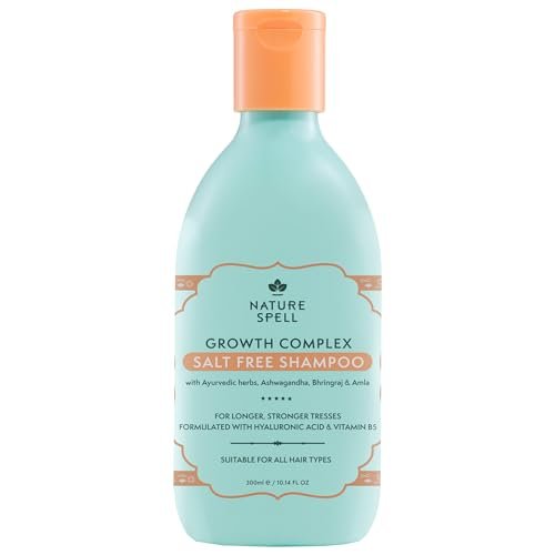 Nature Spell Hair Growth Complex Shampoo, Sulfate & Paraben Free, Nourishing & Strengthening, Infused with Hyaluronic Acid & Vitamin B5, For All Hair Types, Vegan, 10.14 fl oz Avelisse