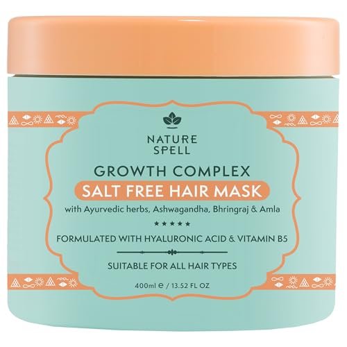 Nature Spell Hair Growth Mask – Deep Conditioner for Dry & Damaged Hair with Hyaluronic Acid, Coconut Oil & Shea Butter, Vegan & Colour Safe, 13.52 Fl Oz Avelisse