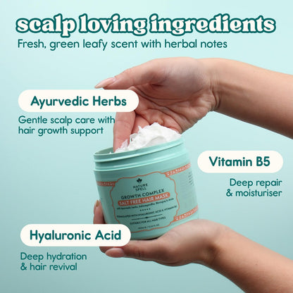 Nature Spell Hair Growth Mask – Deep Conditioner for Dry & Damaged Hair with Hyaluronic Acid, Coconut Oil & Shea Butter, Vegan & Colour Safe, 13.52 Fl Oz Avelisse