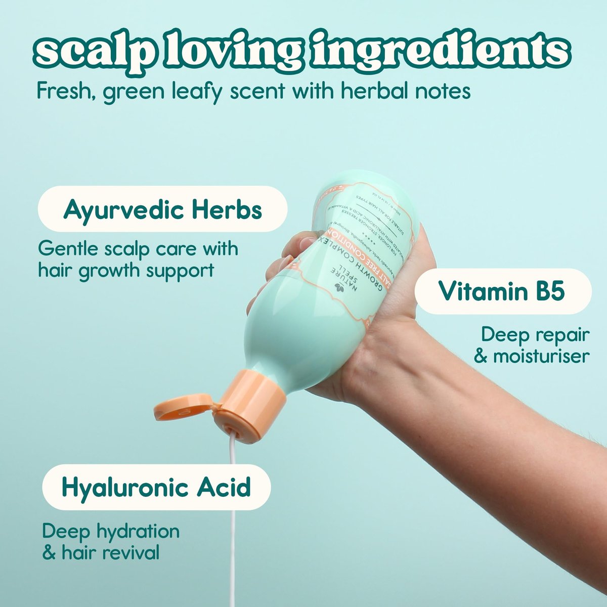 Nature Spell Hair Growth Complex Conditioner - Sulfate & Paraben Free, Nourishing & Strengthening with Hyaluronic Acid & Vitamin B5, Vegan, 10.14 fl oz Avelisse