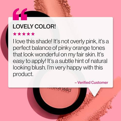 wet n wild Color Icon Blush - Pinch Me Pink - Matte & Natural Glow - Vegan & Cruelty-Free