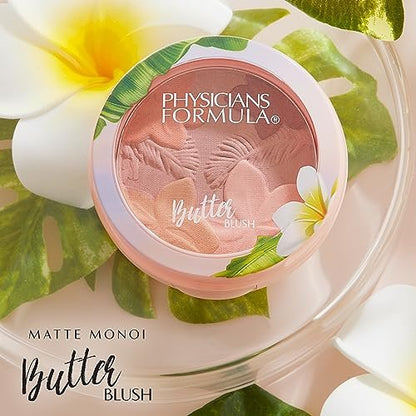 Physicians Formula Matte Monoi Butter Blush in Mauvy Mattes - Dermatologist Tested, Strawberry Jam