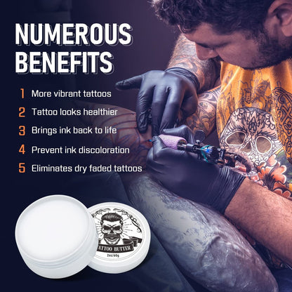 FUNAN Tattoo Butter Aftercare Cream – Natural Tattoo Care Balm for Before, During, and After the Tattoo Process (2 oz)