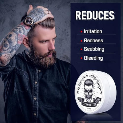 FUNAN Tattoo Butter Aftercare Cream – Natural Tattoo Care Balm for Before, During, and After the Tattoo Process (2 oz)