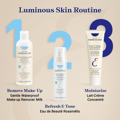Embryolisse Gentle Waterproof Make-up Remover Milk 4-in-1 Hydrating Facial Cleanser for Sensitive Skin with Aloe Vera & Shea Butter, 6.76 Fl Oz