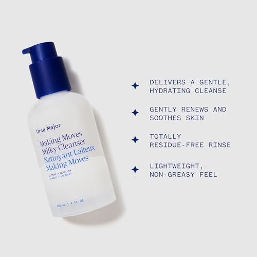 Ursa Major Making Moves Milky Cleanser – Natural, Vegan & Cruelty-Free Daily Non-Foaming Cleanser for Normal to Dry & Sensitive Skin – 4 oz Avelisse