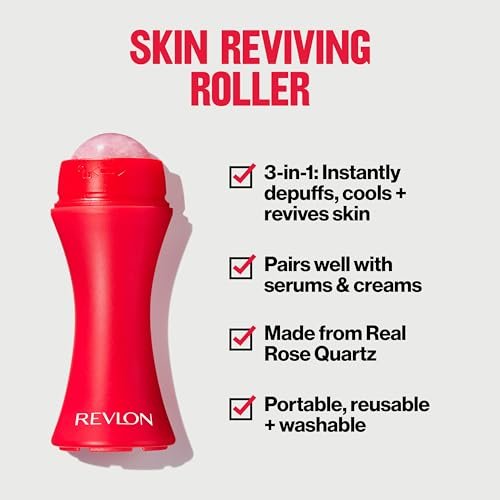 Revlon Skin Reviving Roller with Rose Quartz - All-Day Facial Brightening & Reviving Tool - görsel 5